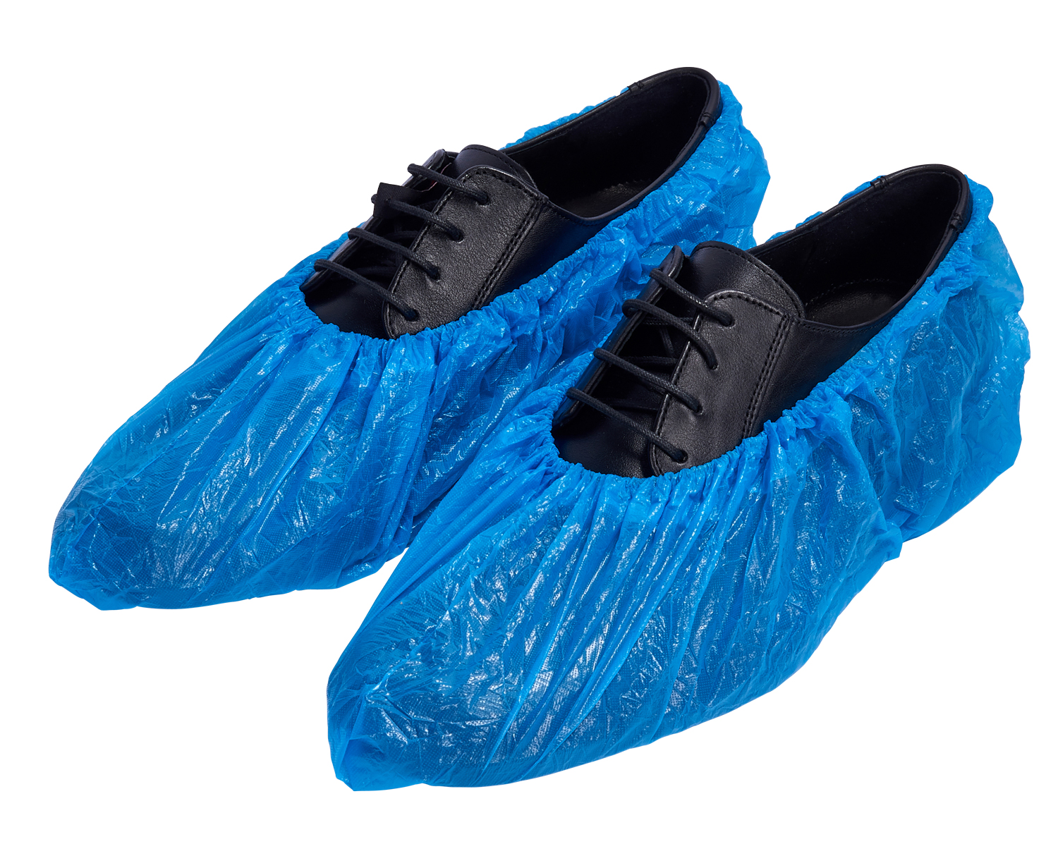 100 Überschuhe extra groß - blau - 15 x 41 cm - extra groß (PE Einmal OP  Schuhüberzieher Überziehschuhe Einwegüberschuh Schuhüberzug)